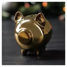 Копилка "Свинка", золотистый цвет, 10 см
