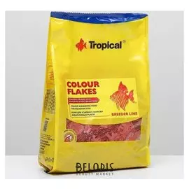 Корм для рыб Colour Flakes для усиления окраски, в виде хлопьев, 1 кг