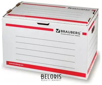 Короб архивный (306х525х338 мм), гофрокартон, белый, Brauberg