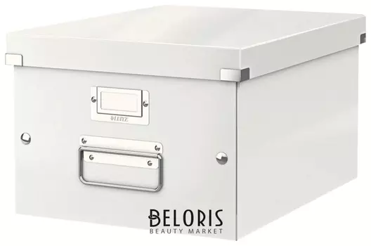 Короб архивный Leitz "Click Store" L, 200х369х482 мм, ламинированный картон, разборный, белый