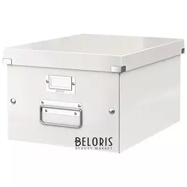 Короб архивный Leitz "Click Store" M, 200х280х370 мм, ламинированный картон, разборный, белый