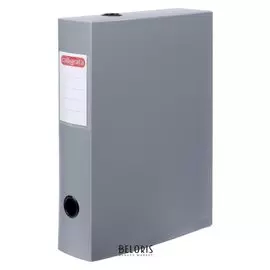 Короб архивный на кнопке разборный, 70мм, пластик, 800мкм, серый