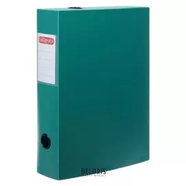 Короб архивный на кнопке разборный, 70мм, пластик, 800мкм, зеленый