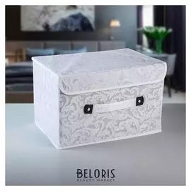 Короб для хранения с крышкой «Мотив», 38×25×25 см, цвет белый