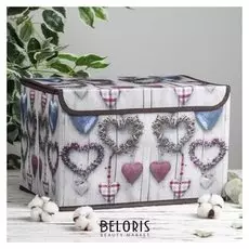 Короб для хранения с крышкой «Сердца», 37×24×24 см