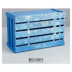 Коробка деревянная подарочная «Счастливого нового года», 21 × 33 × 15 см