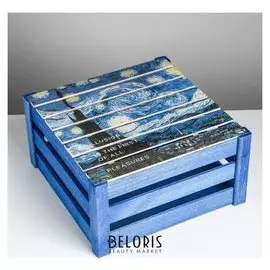 Коробка деревянная подарочная «Ван гог», 30 × 30 × 15 см