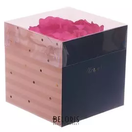 Коробка для цветов с PVC крышкой Flowery, 12 × 12 × 12 см