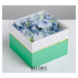 Коробка для цветов с Pvc-крышкой «Нежность», 17 × 12 × 17 см