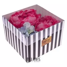 Коробка для цветов с Pvc-крышкой «Счастье ждет тебя», 17 × 12 × 17 см