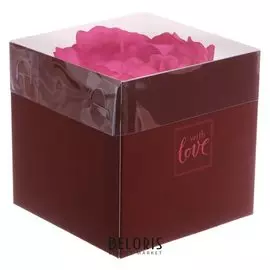 Коробка для цветов с Pvc‒крышкой With Love, 12 × 12 × 12 см