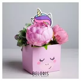 Коробка для цветов с топпером «Чудо», 11 х 12 х 10 см