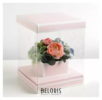 Коробка для цветов с вазой и PVC окнами складная Follow Your Dreams, 23 х 30 х 23 см
