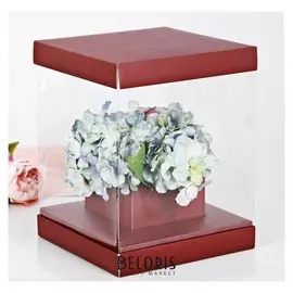 Коробка для цветов с вазой и Pvc-окнами складная «Для самой элегантной», 23 × 30 × 23 см