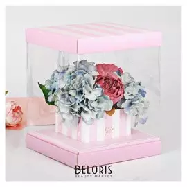 Коробка для цветов с вазой и Pvc-окнами With Love, складная, 23 × 30 × 23 см