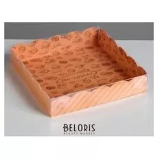 Коробка для кондитерских изделий с Pvc-крышкой Bon Appetit, 15 × 15 × 3 см