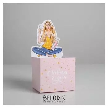 Коробка для мини-букетов «С новым годом», девушка, 12 х 24 х 10 см