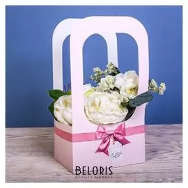 Коробка-переноска для цветов «В этот чудесный день», 17 × 12 × 32 см