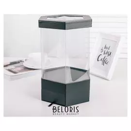 Коробка подарочная, чёрный, 17 х 17 х 32,5 см