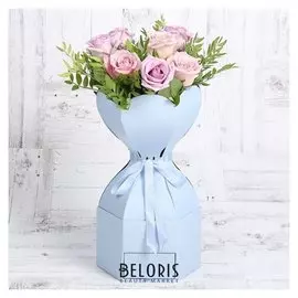 Коробка подарочная, голубой, 20 х 20 х 40 см