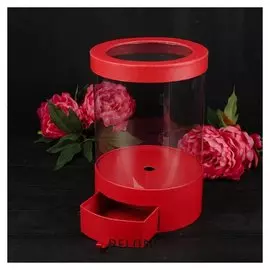 Коробка подарочная, красный, 20 х 20 х 32,5 см