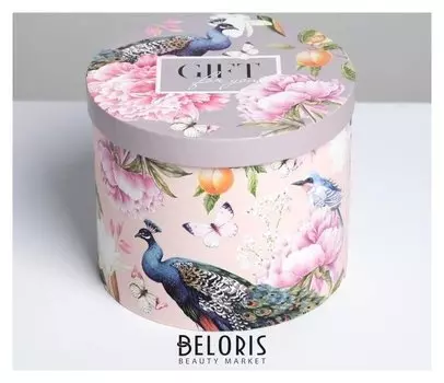 Коробка подарочная круглая «Птицы», 15 × 18 см