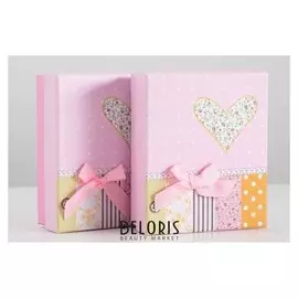 Коробка подарочная "Сердце", розовый, 14 х 12 х 5.5 см