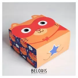 Коробка складная «Кот -герой», 15 х 15 х 8 см