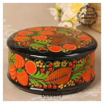 Коробка «Ягодка», большая, 15×8 см, хохлома