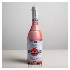 Коробка жестяная в форме бутылки "Поздравин", 29,7 см × 8 см × 8 см