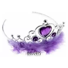 Корона «Леди», с мехом и стразами, фиолетовая