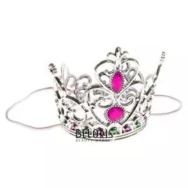 Корона «Принцесса», с двумя рубинами, серебристая