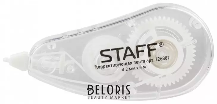 Корректирующая лента Staff, 4,2 мм х 6 м, корпус прозрачный, блистер