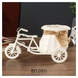 Корзина декоративная "Эко-лайф" велосипед с вазоном 11,5х23х12 см