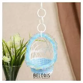 Корзина декоративная "Колыбель" голубая 14х10,5х10,5 см