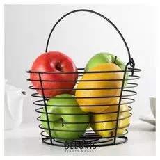Корзина для фруктов 20×20×13 см, цвет чёрный