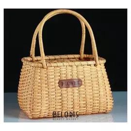 Корзина плетеная (Ротанг), 23х14,5хн15/30,5 см, 1 шт., натуральный