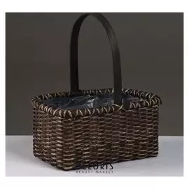 Корзина плетеная (Ротанг), 24,5х16хн11/27,5 см, черный