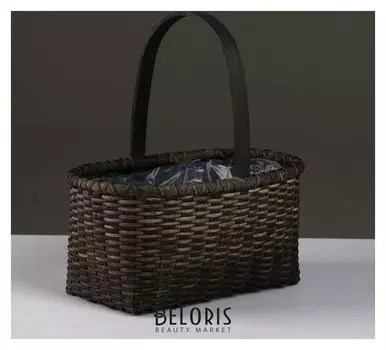 Корзина плетеная (Ротанг), 27,5х16,5хн11/28 см, черный