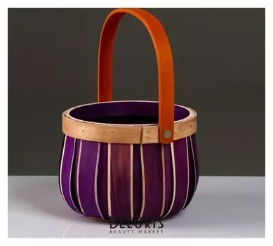 Корзина плетеная, секвойя, D16xh13/26 см, фуксия