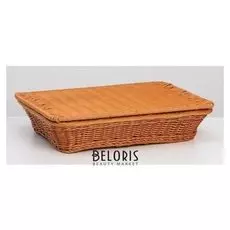 Корзина плетёная с крышкой 40х29,5х8 см