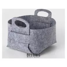 Корзина текстильная для хранения, серая 15х10 см