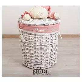 Корзина универсальная плетёная «Медвежонок розовый», 36×36×40 см