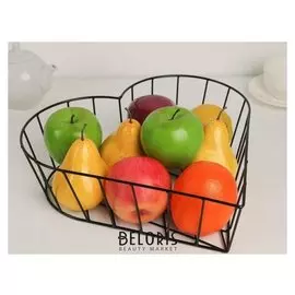 Корзина универсальная «Сердце», 32×32×9 см, металл, цвет чёрный