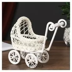 Корзинка декоративная "Коляска" средняя