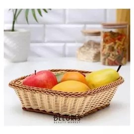 Корзинка для фруктов и хлеба «Молочный шоколад», 23,8×23,5 см