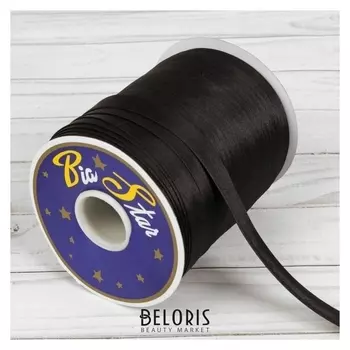 Косая бейка, 15 мм × 132 м, цвет чёрный F322