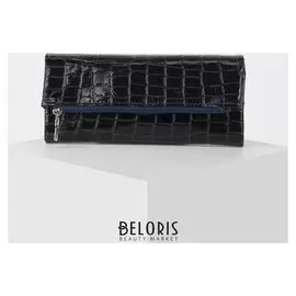 Кошелек-клатч жен 06-02-01, 18*2*8, 3отд, для кред, для монет, крокодил мал синий 172