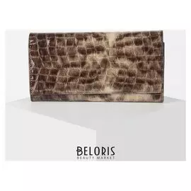 Кошелек жен 04-02-13, 19*3*10, 3 отд, для карт, рамка монетница внутри, коричневый