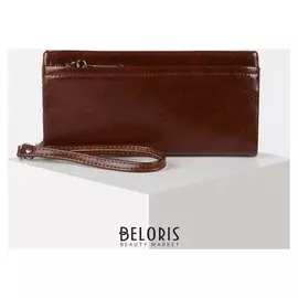 Кошелек жен 08-01-01, 20*3,5*9,5, 2 отд на молнии, для карт, для монет, коричневый